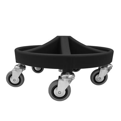 Montørstol/Taburet med sæde i PU-skum, fodkryds med 5 rum, 5xØ75 hjul og højde 310-390 mm (SORT)